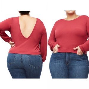 Good American Plunge Back Sweatshirt